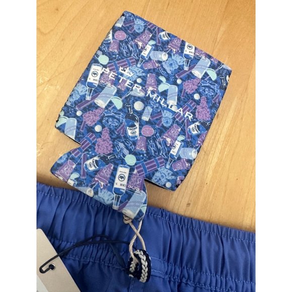 Peter Millar Men's NWT Ocean Traffic Swim Trunks Shark Fish Island Blue … - Picture 6 of 9